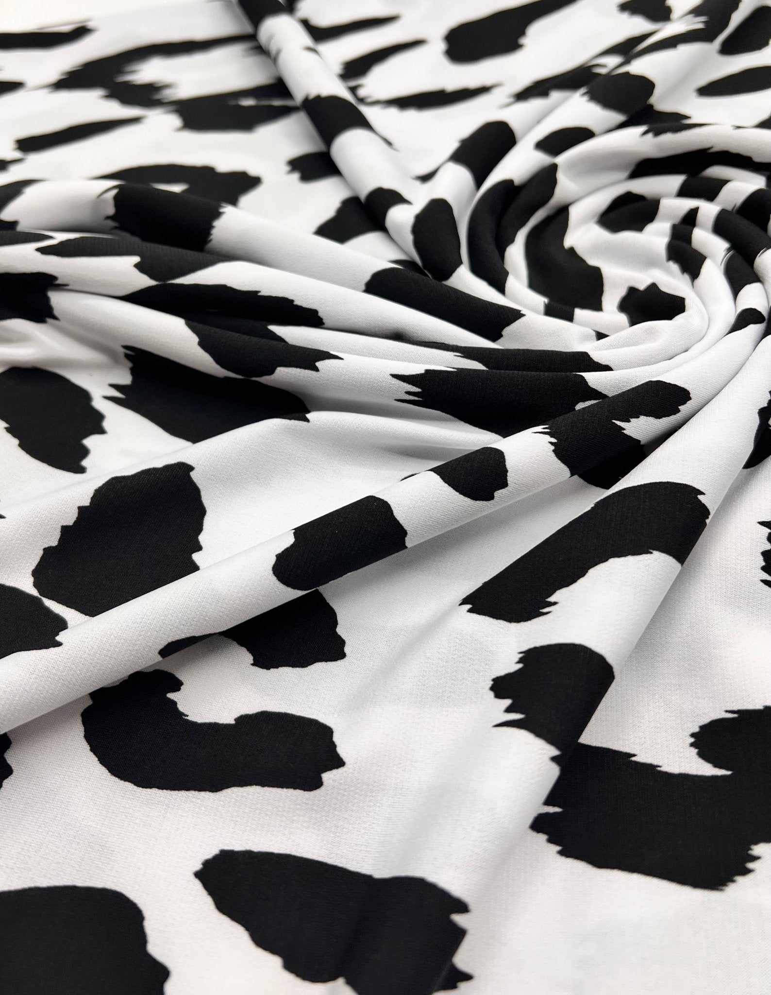 White Black Animal Print ITY Fabric 4 Way Stretch - T9 Fabrics